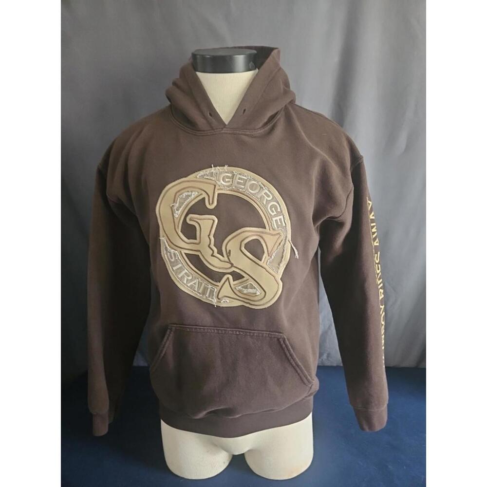 George Strait Hoodie Cowboy Rides Away Pullover Country Music Sweatshirt Sz M
